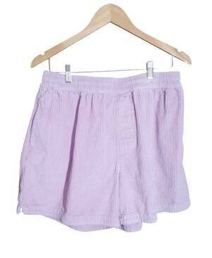 Urban Outfitters Womens Lilac Washed Corduroy Elastic Waist Volly Shorts Size L
